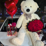 Charming Surprise – Acrylic Box with Teddy and Flowers💖