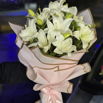 Stunning White Lily Arrangement